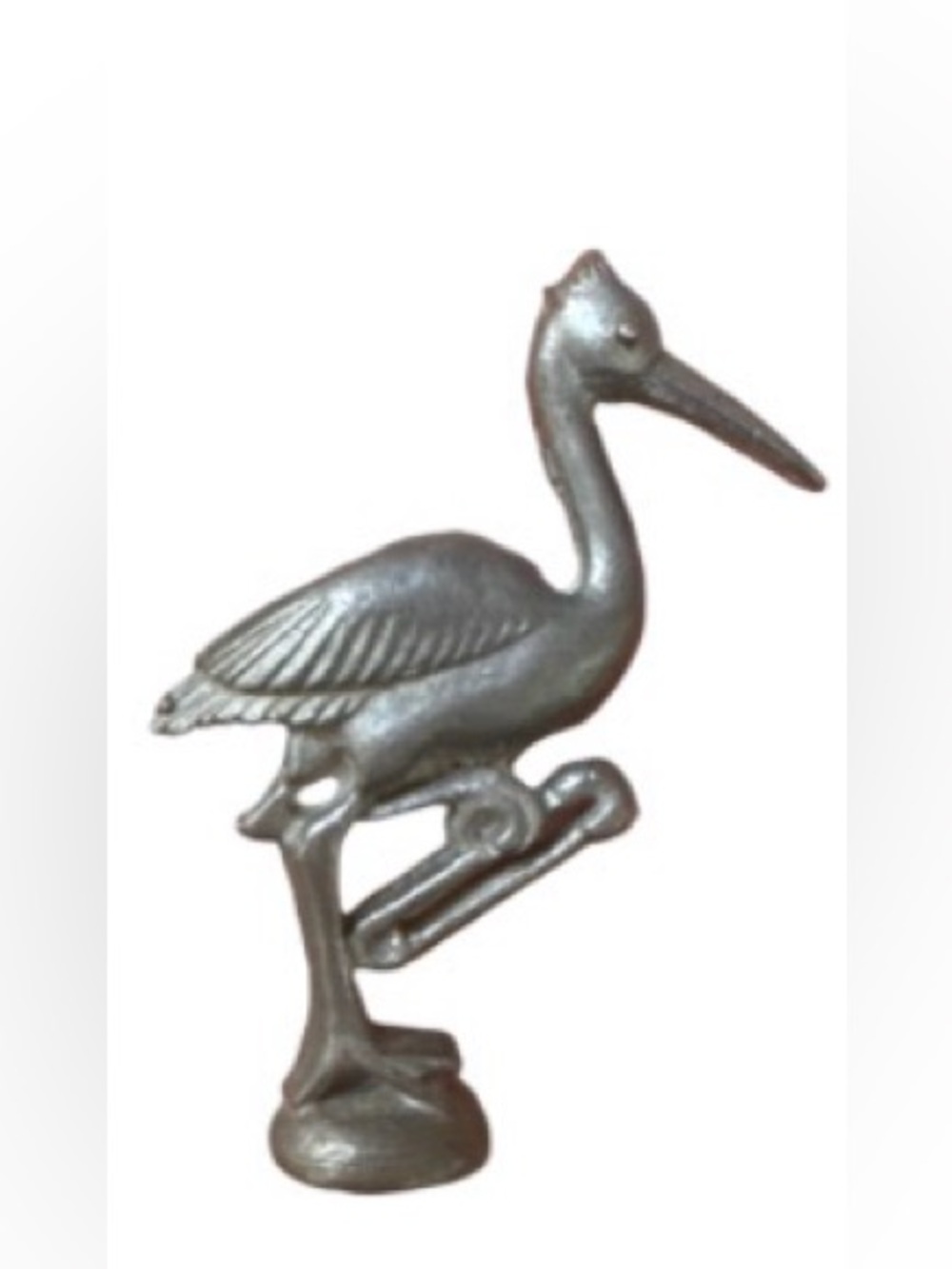 Pewter stork mini figurine .
